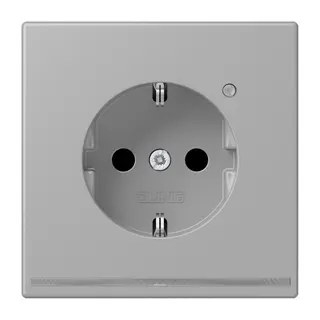 Jung SCHUKO Steckdose, 16 A 250 V ~, mit LED-Orientierungslicht, SAFETY+, Serie LS, gris moyen LC1520-OLNW204