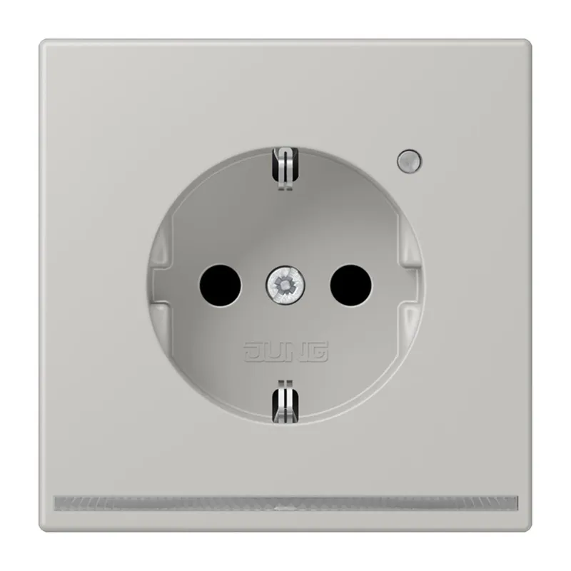Jung SCHUKO Steckdose, 16 A 250 V ~, mit LED-Orientierungslicht, SAFETY+, Serie LS, gris clair 31 LC1520-OLNW205