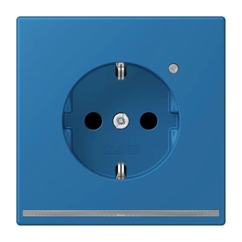 Jung SCHUKO Steckdose, 16 A 250 V ~, mit LED-Orientierungslicht, SAFETY+, Serie LS, bleu céruléen 31 LC1520-OLNW211