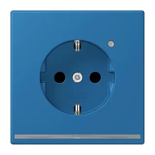Jung SCHUKO Steckdose, 16 A 250 V ~, mit LED-Orientierungslicht, SAFETY+, Serie LS, bleu céruléen 31 LC1520-OLNW211