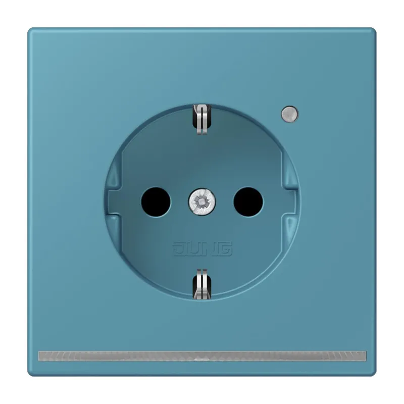 Jung SCHUKO Steckdose, 16 A 250 V ~, mit LED-Orientierungslicht, SAFETY+, Serie LS, céruléen vif LC1520-OLNW212