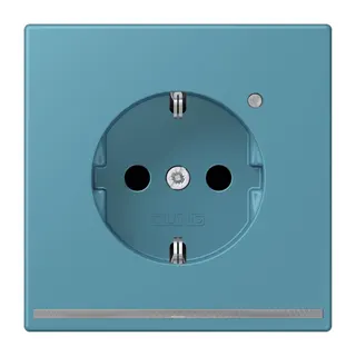 Jung SCHUKO Steckdose, 16 A 250 V ~, mit LED-Orientierungslicht, SAFETY+, Serie LS, céruléen vif LC1520-OLNW212