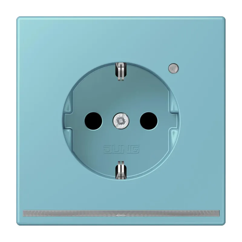 Jung SCHUKO Steckdose, 16 A 250 V ~, mit LED-Orientierungslicht, SAFETY+, Serie LS, céruléen moyen LC1520-OLNW213