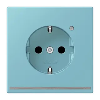Jung SCHUKO Steckdose, 16 A 250 V ~, mit LED-Orientierungslicht, SAFETY+, Serie LS, céruléen moyen LC1520-OLNW213