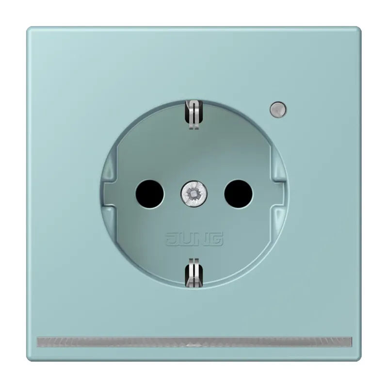 Jung SCHUKO Steckdose, 16 A 250 V ~, mit LED-Orientierungslicht, SAFETY+, Serie LS, céruléen clair LC1520-OLNW214