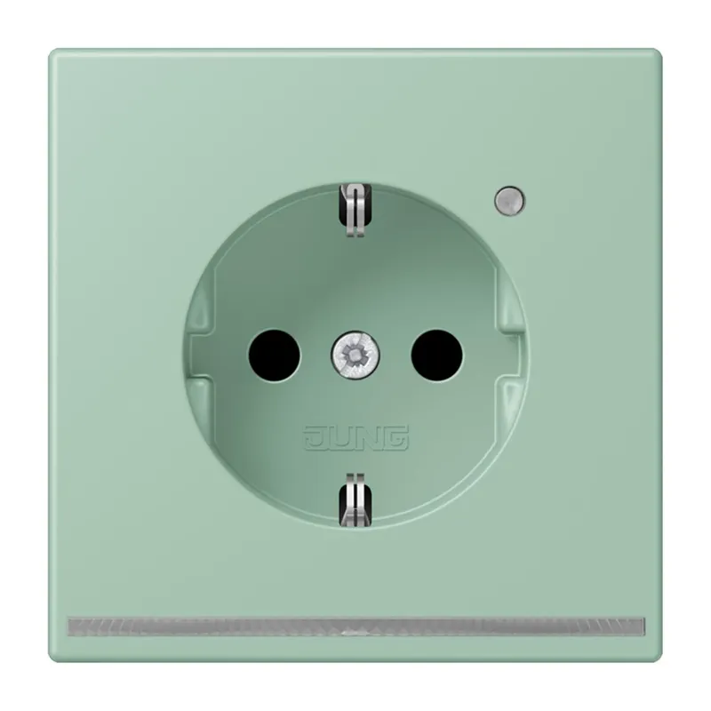 Jung SCHUKO Steckdose, 16 A 250 V ~, mit LED-Orientierungslicht, SAFETY+, Serie LS, vert anglais clair LC1520-OLNW217