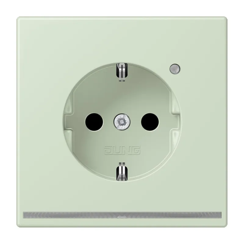 Jung SCHUKO Steckdose, 16 A 250 V ~, mit LED-Orientierungslicht, SAFETY+, Serie LS, vert anglâis pale LC1520-OLNW218