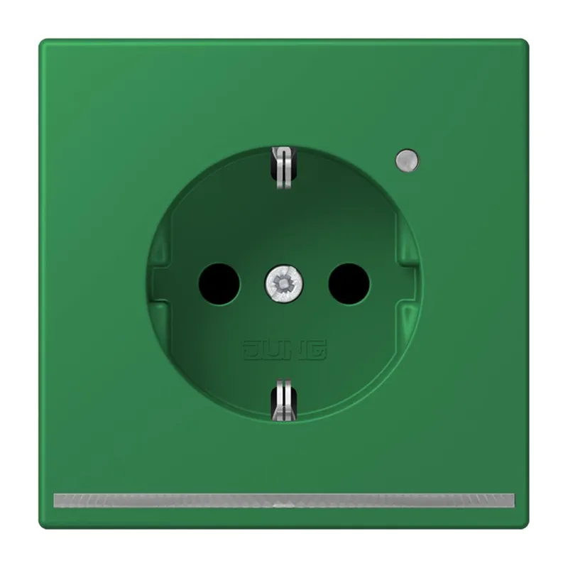 Jung SCHUKO Steckdose, 16 A 250 V ~, mit LED-Orientierungslicht, SAFETY+, Serie LS, vert foncé LC1520-OLNW219