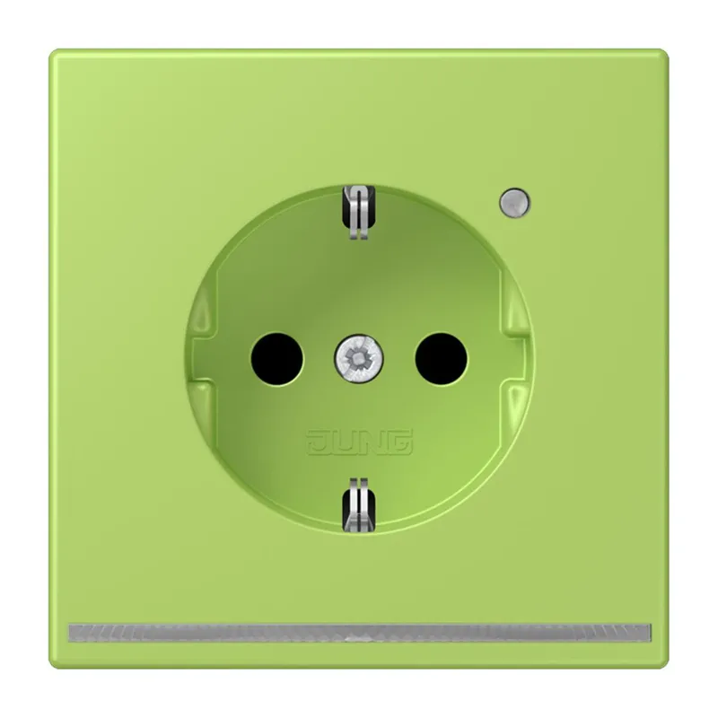 Jung SCHUKO Steckdose, 16 A 250 V ~, mit LED-Orientierungslicht, SAFETY+, Serie LS, vert clair LC1520-OLNW221