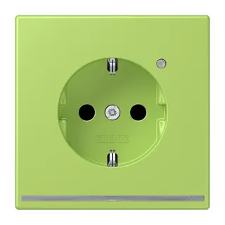 Jung SCHUKO Steckdose, 16 A 250 V ~, mit LED-Orientierungslicht, SAFETY+, Serie LS, vert clair LC1520-OLNW221