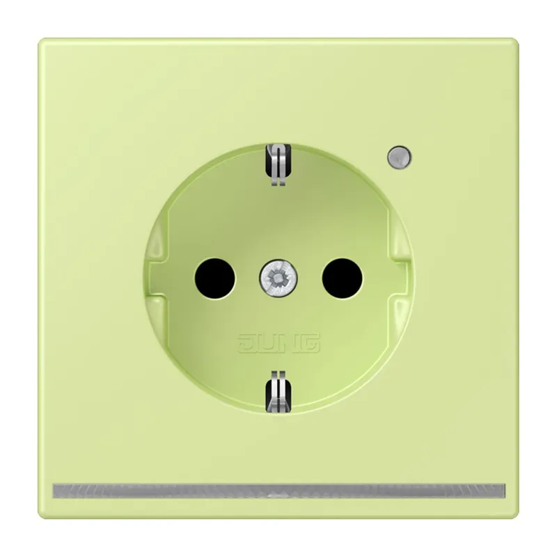 Jung SCHUKO Steckdose, 16 A 250 V ~, mit LED-Orientierungslicht, SAFETY+, Serie LS, vert jaune clair LC1520-OLNW222