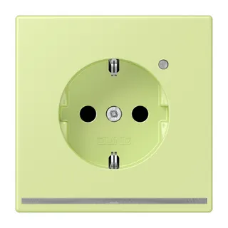 Jung SCHUKO Steckdose, 16 A 250 V ~, mit LED-Orientierungslicht, SAFETY+, Serie LS, vert jaune clair LC1520-OLNW222