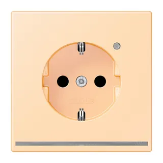Jung SCHUKO Steckdose, 16 A 250 V ~, mit LED-Orientierungslicht, SAFETY+, Serie LS, ocre LC1520-OLNW223