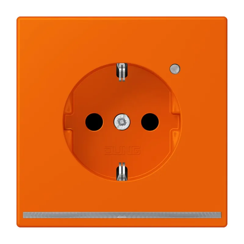 Jung SCHUKO Steckdose, 16 A 250 V ~, mit LED-Orientierungslicht, SAFETY+, Serie LS, orange LC1520-OLNW224