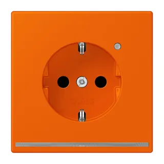 Jung SCHUKO Steckdose, 16 A 250 V ~, mit LED-Orientierungslicht, SAFETY+, Serie LS, orange LC1520-OLNW224