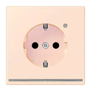 Jung SCHUKO Steckdose, 16 A 250 V ~, mit LED-Orientierungslicht, SAFETY+, Serie LS, orange pâle LC1520-OLNW226