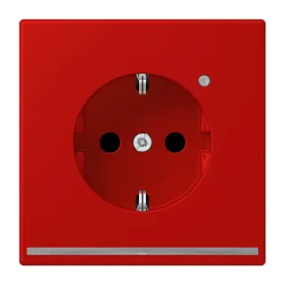Jung SCHUKO Steckdose, 16 A 250 V ~, mit LED-Orientierungslicht, SAFETY+, Serie LS, rouge vermillon 31 LC1520-OLNW227