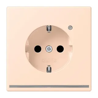 Jung SCHUKO Steckdose, 16 A 250 V ~, mit LED-Orientierungslicht, SAFETY+, Serie LS, rose pâle LC1520-OLNW228