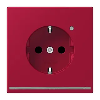 Jung SCHUKO Steckdose, 16 A 250 V ~, mit LED-Orientierungslicht, SAFETY+, Serie LS, rouge carmin LC1520-OLNW229