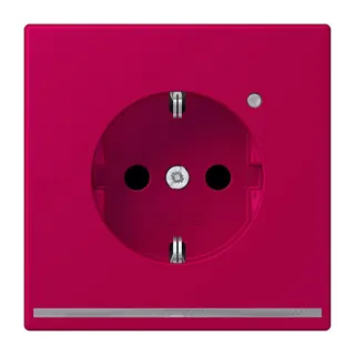 Jung SCHUKO Steckdose, 16 A 250 V ~, mit LED-Orientierungslicht, SAFETY+, Serie LS, rouge rubia LC1520-OLNW230
