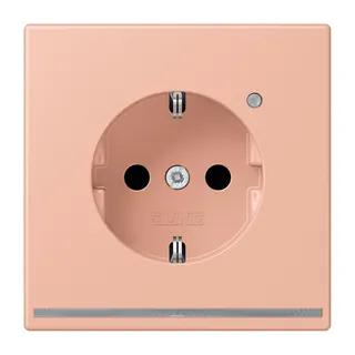 Jung SCHUKO Steckdose, 16 A 250 V ~, mit LED-Orientierungslicht, SAFETY+, Serie LS, rose clair LC1520-OLNW231