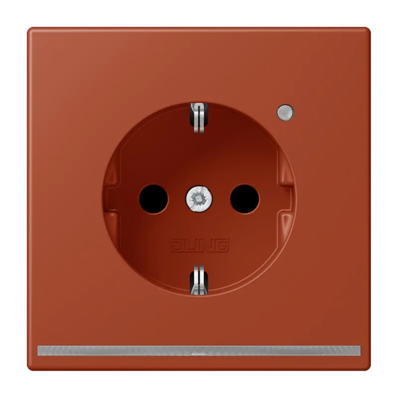 Jung SCHUKO Steckdose, 16 A 250 V ~, mit LED-Orientierungslicht, SAFETY+, Serie LS, l'ocre rouge LC1520-OLNW232