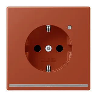 Jung SCHUKO Steckdose, 16 A 250 V ~, mit LED-Orientierungslicht, SAFETY+, Serie LS, l'ocre rouge LC1520-OLNW232