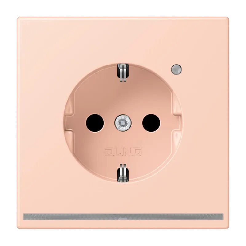 Jung SCHUKO Steckdose, 16 A 250 V ~, mit LED-Orientierungslicht, SAFETY+, Serie LS, l'ocre rouge clair LC1520-OLNW234