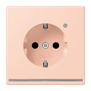 Jung SCHUKO Steckdose, 16 A 250 V ~, mit LED-Orientierungslicht, SAFETY+, Serie LS, l'ocre rouge clair LC1520-OLNW234