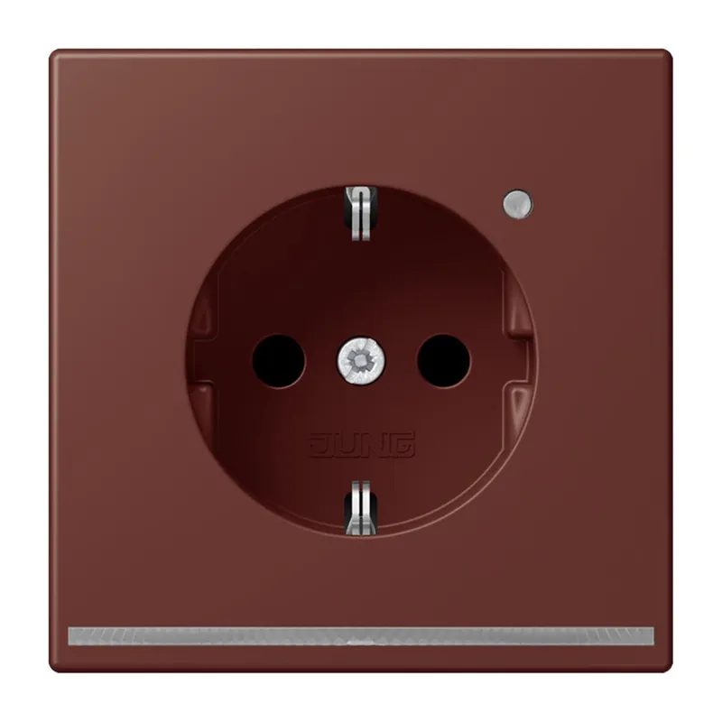 Jung SCHUKO Steckdose, 16 A 250 V ~, mit LED-Orientierungslicht, SAFETY+, Serie LS, terre sienne br?lée 31 LC1520-OLNW235