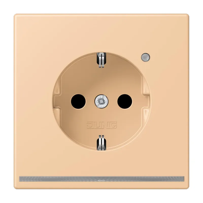 Jung SCHUKO Steckdose, 16 A 250 V ~, mit LED-Orientierungslicht, SAFETY+, Serie LS, terre sienne claire 31 LC1520-OLNW237