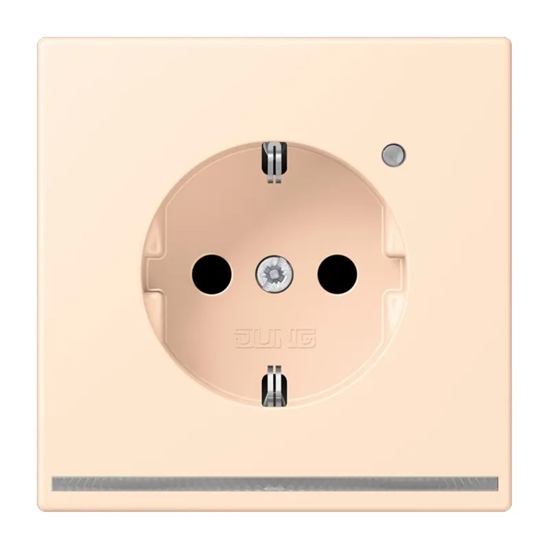 Jung SCHUKO Steckdose, 16 A 250 V ~, mit LED-Orientierungslicht, SAFETY+, Serie LS, terre sienne pâle LC1520-OLNW238