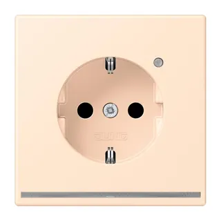 Jung SCHUKO Steckdose, 16 A 250 V ~, mit LED-Orientierungslicht, SAFETY+, Serie LS, terre sienne pâle LC1520-OLNW238