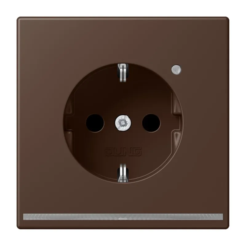 Jung SCHUKO Steckdose, 16 A 250 V ~, mit LED-Orientierungslicht, SAFETY+, Serie LS, terre d'ombre br?lée 31 LC1520-OLNW239