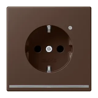 Jung SCHUKO Steckdose, 16 A 250 V ~, mit LED-Orientierungslicht, SAFETY+, Serie LS, terre d'ombre br?lée 31 LC1520-OLNW239