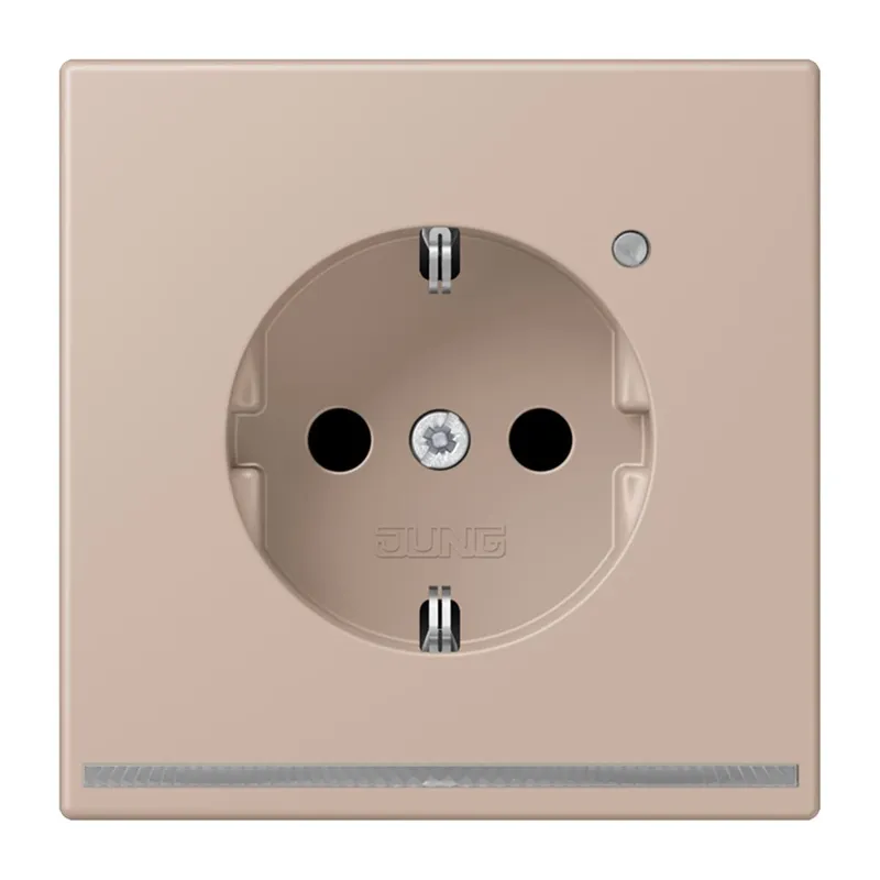 Jung SCHUKO Steckdose, 16 A 250 V ~, mit LED-Orientierungslicht, SAFETY+, Serie LS, ombre br?lée claire LC1520-OLNW240