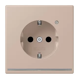 Jung SCHUKO Steckdose, 16 A 250 V ~, mit LED-Orientierungslicht, SAFETY+, Serie LS, ombre br?lée claire LC1520-OLNW240