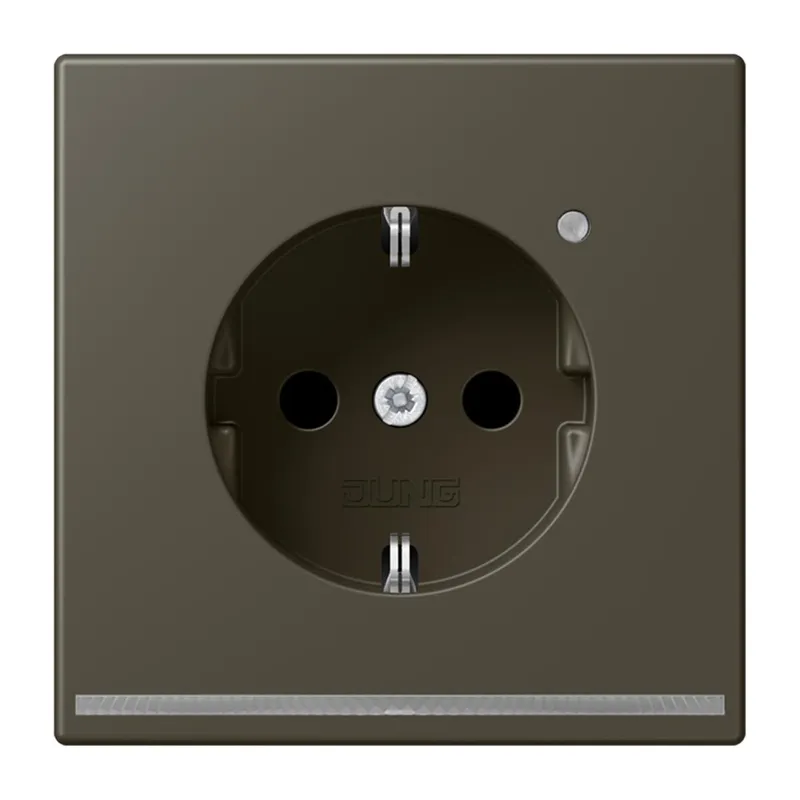 Jung SCHUKO Steckdose, 16 A 250 V ~, mit LED-Orientierungslicht, SAFETY+, Serie LS, ombre naturelle 31 LC1520-OLNW241