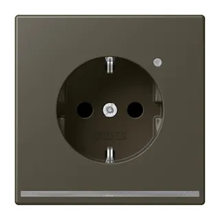 Jung SCHUKO Steckdose, 16 A 250 V ~, mit LED-Orientierungslicht, SAFETY+, Serie LS, ombre naturelle 31 LC1520-OLNW241