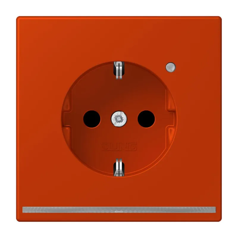 Jung SCHUKO Steckdose, 16 A 250 V ~, mit LED-Orientierungslicht, SAFETY+, Serie LS, rouge vermillon 59 LC1520-OLNW244