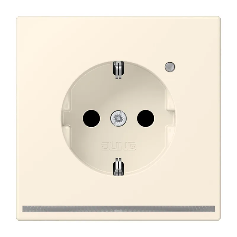 Jung SCHUKO Steckdose, 16 A 250 V ~, mit LED-Orientierungslicht, SAFETY+, Serie LS, blanc ivoire LC1520-OLNW245