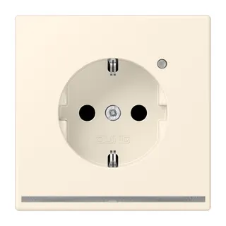 Jung SCHUKO Steckdose, 16 A 250 V ~, mit LED-Orientierungslicht, SAFETY+, Serie LS, blanc ivoire LC1520-OLNW245