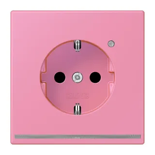 Jung SCHUKO Steckdose, 16 A 250 V ~, mit LED-Orientierungslicht, SAFETY+, Serie LS, rose vif LC1520-OLNW246