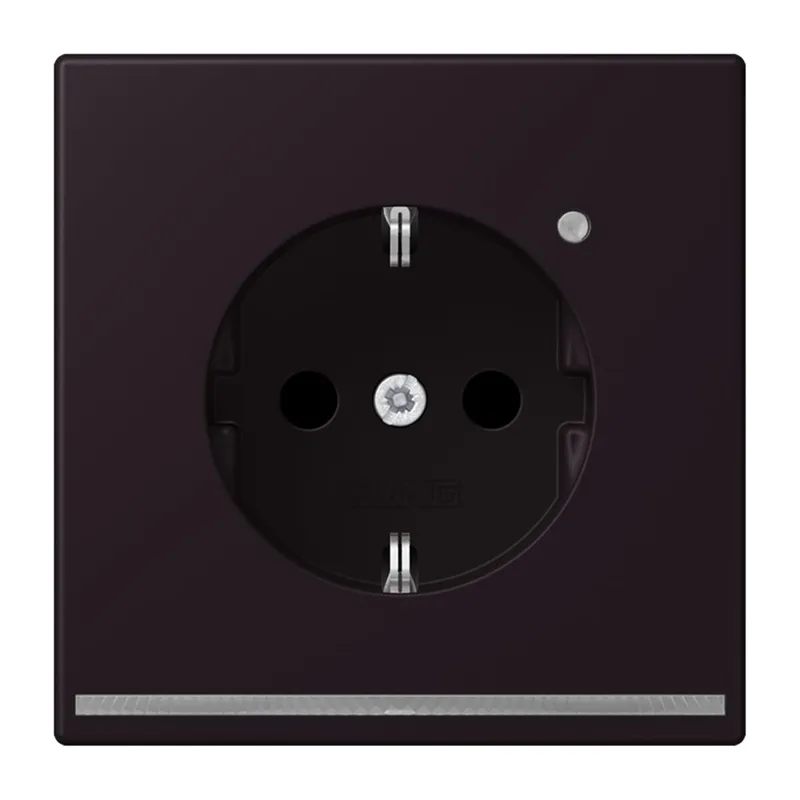 Jung SCHUKO Steckdose, 16 A 250 V ~, mit LED-Orientierungslicht, SAFETY+, Serie LS, noir d'ivoire LC1520-OLNW248