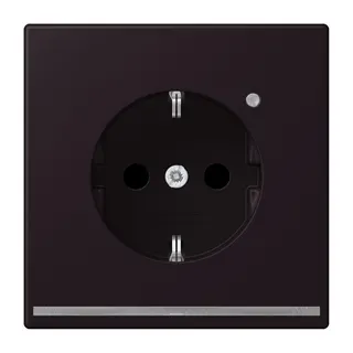 Jung SCHUKO Steckdose, 16 A 250 V ~, mit LED-Orientierungslicht, SAFETY+, Serie LS, noir d'ivoire LC1520-OLNW248