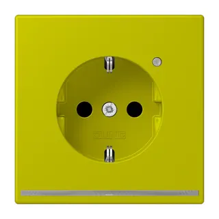 Jung SCHUKO Steckdose, 16 A 250 V ~, mit LED-Orientierungslicht, SAFETY+, Serie LS, vert olive vif LC1520-OLNW249