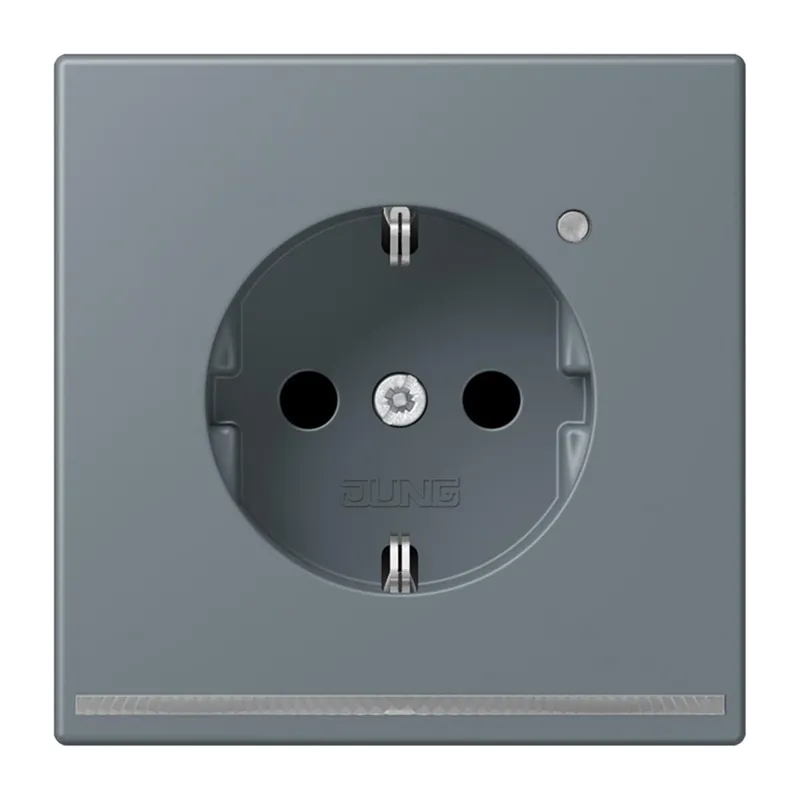 Jung SCHUKO Steckdose, 16 A 250 V ~, mit LED-Orientierungslicht, SAFETY+, Serie LS, gris 59 LC1520-OLNW251