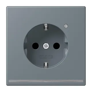 Jung SCHUKO Steckdose, 16 A 250 V ~, mit LED-Orientierungslicht, SAFETY+, Serie LS, gris 59 LC1520-OLNW251