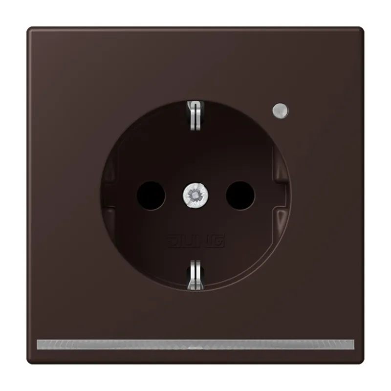 Jung SCHUKO Steckdose, 16 A 250 V ~, mit LED-Orientierungslicht, SAFETY+, Serie LS, terre d?ombre br?lée 59 LC1520-OLNW252