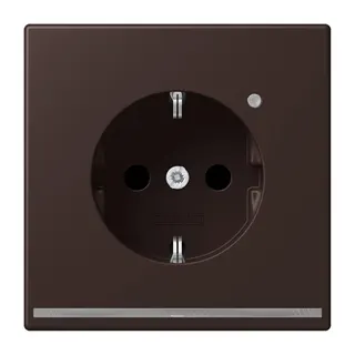 Jung SCHUKO Steckdose, 16 A 250 V ~, mit LED-Orientierungslicht, SAFETY+, Serie LS, terre d?ombre br?lée 59 LC1520-OLNW252